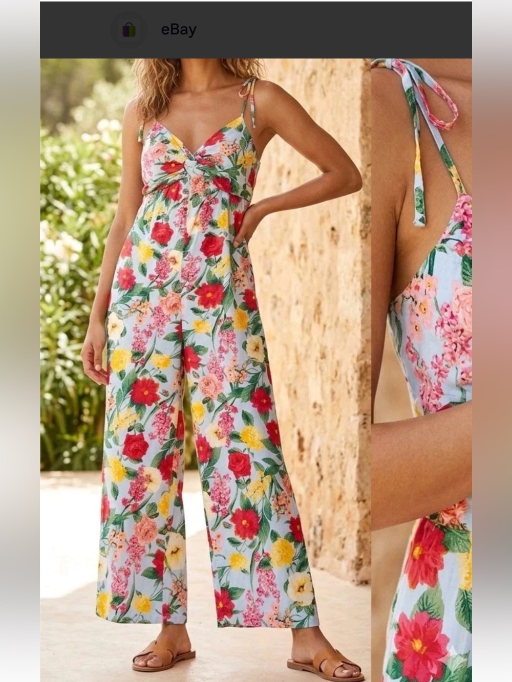 Old Navy - Floral Tie-Shoulder Wide-Leg Jumpsuit